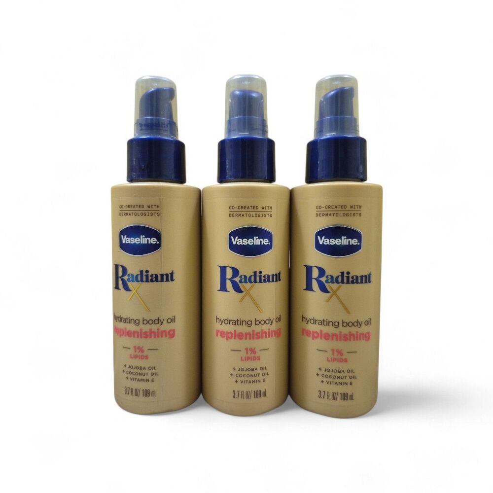 Vaseline • Radiant X REPLENISHING Hydrating Body Oil  1% Lipids 3.7 FL oz  3 Pak